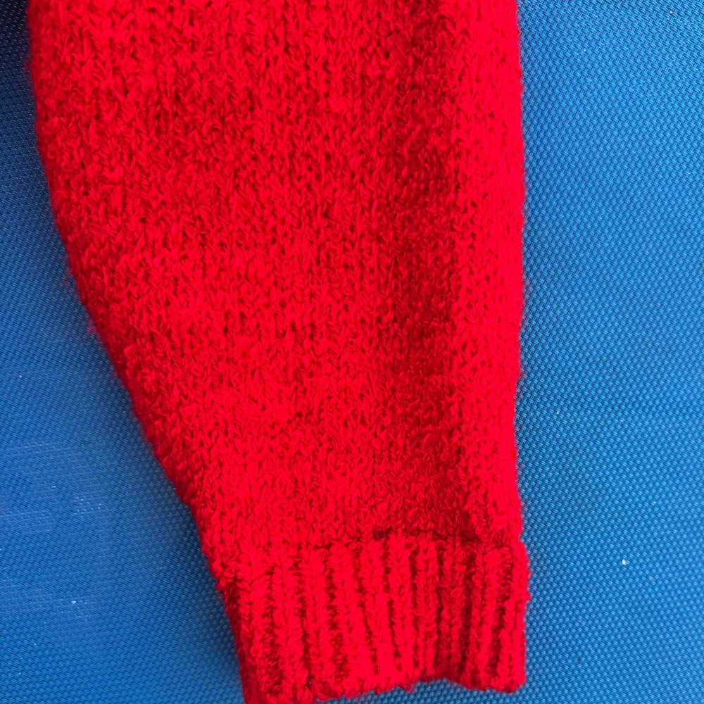 Sandy Starkman L Red Wool Patchwork Plaid Knit Ja… - image 7